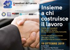 Consulenti. Convegno a Taranto Insieme a chi costruisce il lavoro