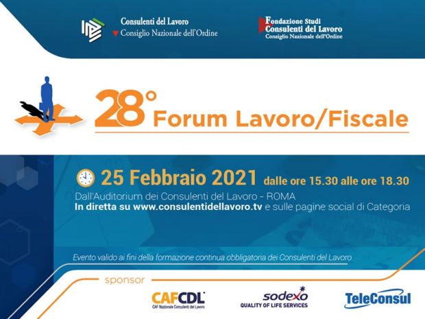 28° Forum Lavoro/Fiscale in diretta il 25 febbraio