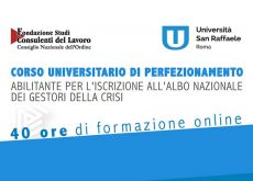 Consulenti. Corso abilitante crisi impresa: iscrizioni fino al 31 marzo