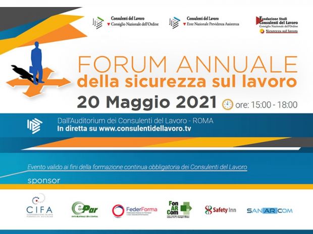 Il 20 maggio il Forum della sicurezza sul lavoro