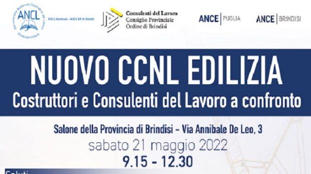 Brindisi. Nuovo Ccnl Edilizia: costruttori e consulenti del lavoro a confronto