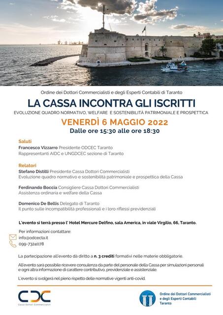 Cassa Dottori Commercialisti:a Taranto più donne e giovani