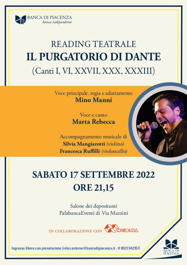 Il Purgatorio di Dante: sabato al PalabancaEventi di Piacenza