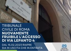 Tribunale civile di Roma: da ieri tornano fruibili tutti gli accessi