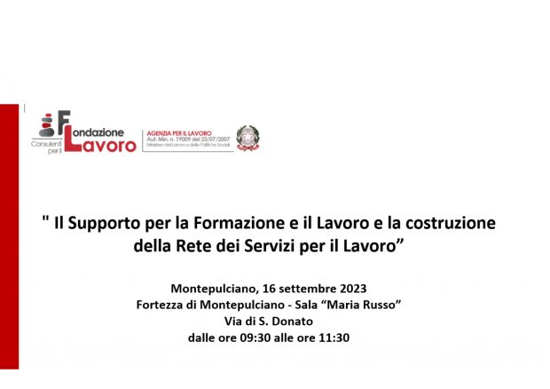 Il Supporto per la Formazione e il Lavoro e la costruzione della rete dei servizi per il lavoro