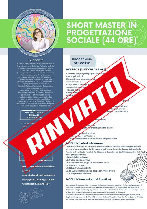 A settembre lo Short master online in progettazione sociale