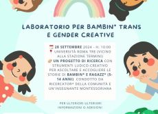 Laboratorio per “bambin* trans e gender creative” all’Università Roma Tre.