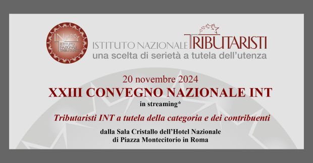 Il 20 novembre XXIII Convegno Nazionale INT a Roma