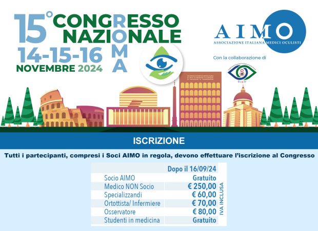 Attesi a Roma 2mila oculisti per il quindicesimo congresso nazionale Aimo