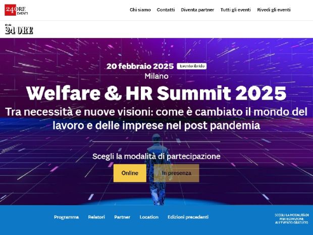 Il Presidente De Luca ospite al “Welfare & HR Summit 2025”